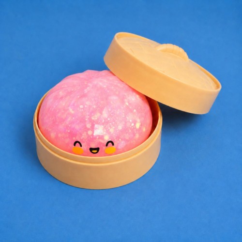 Crazy Fun Pink Holographic Squishy Dumpling Toy