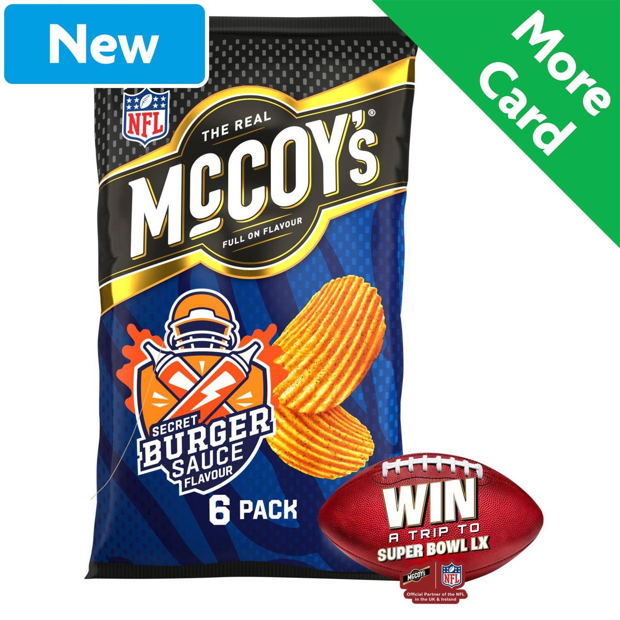 McCoy's Secret Burger Sauce Flavour Ridge Cut Potato Crisps 6x25g
