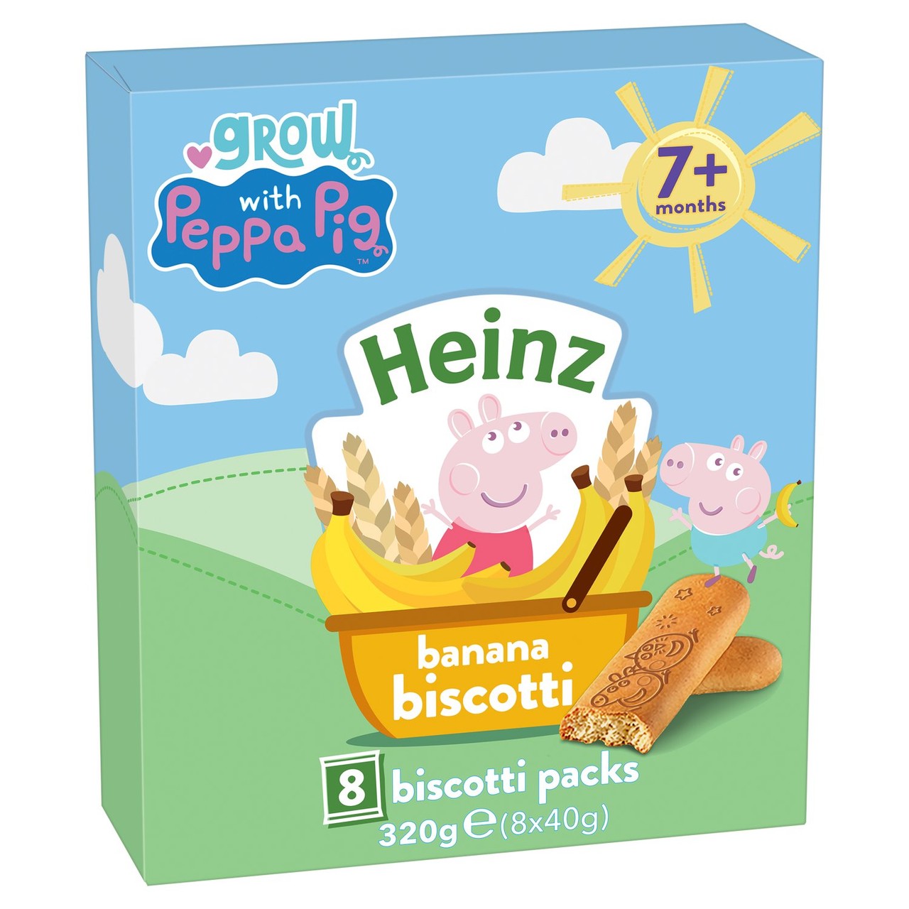Heinz Peppa Pig Banana Biscotti 7+ Months 8x40g