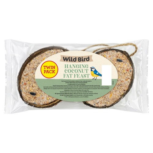 Wild Bird Hanging Coconut Fat Feast Twin Pack