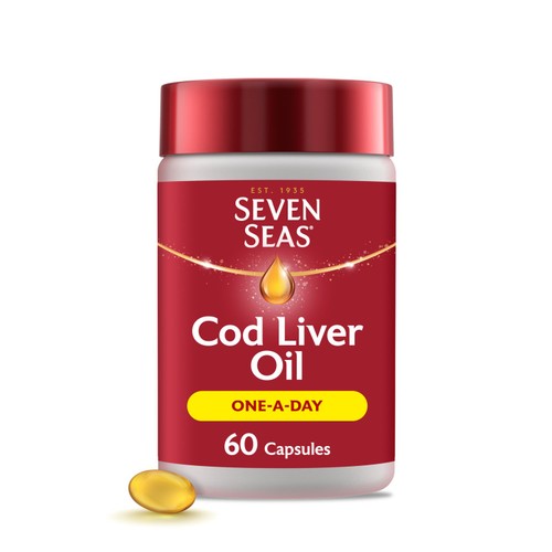 Seven Seas Cod Liver Oil One A Day Omega-3 Fish Oil & Vitamin D 60 Caps