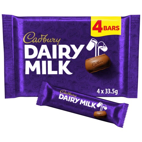 Cadbury Dairy Milk Chocolate Bar 4 Pack Multipack