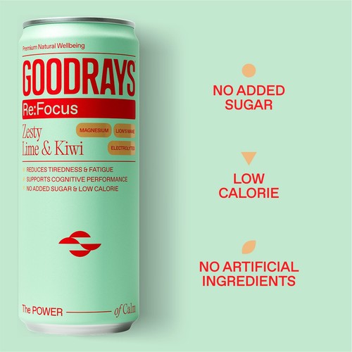 Goodrays ReFocus Zesty Lime & Kiwi 4 x 330ml