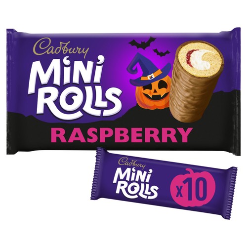 Cadbury Milk Chocolate Raspberry Mini Rolls Cakes 10 Pack