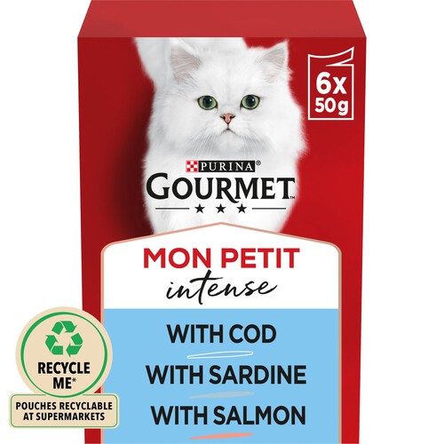 Gourmet Mon Petit Fish Variety Cod, Sardine, Salmon Wet Cat Food