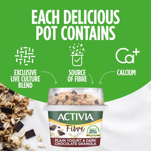 Activia Chocolate & Granola Gut Health Breakfast Yoghurt Pot 165g