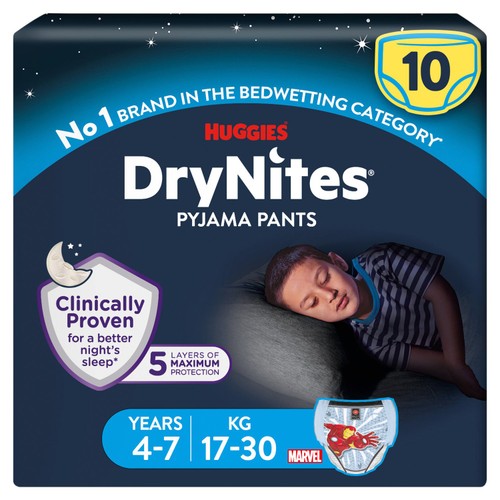 Huggies Drynites Pyjama Pants Marvel 4-7 Years