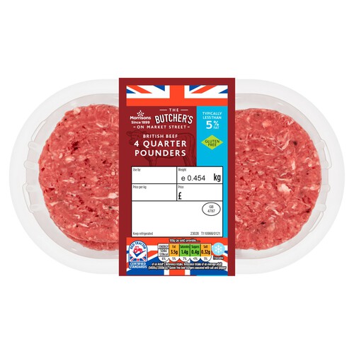 Morrisons 4 Beef Burgers 5% Fat