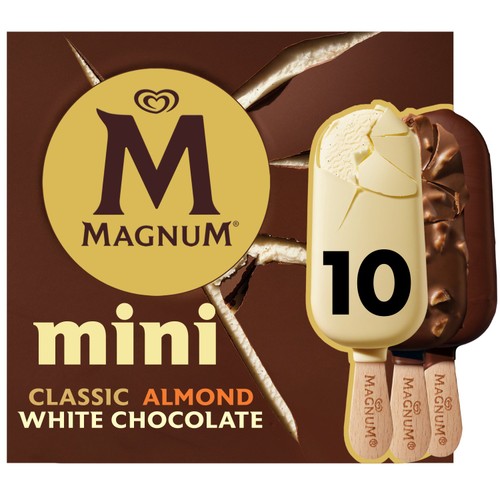 Magnum Mini Classic, Almond & White Chocolate Ice Cream Sticks 10 x 55ml