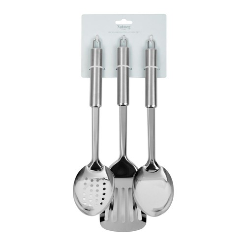 Nutmeg Home 3 Piece Stainless Steel Utensil Set