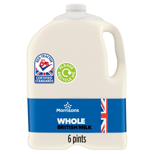 Morrisons British Whole Milk 6 Pint