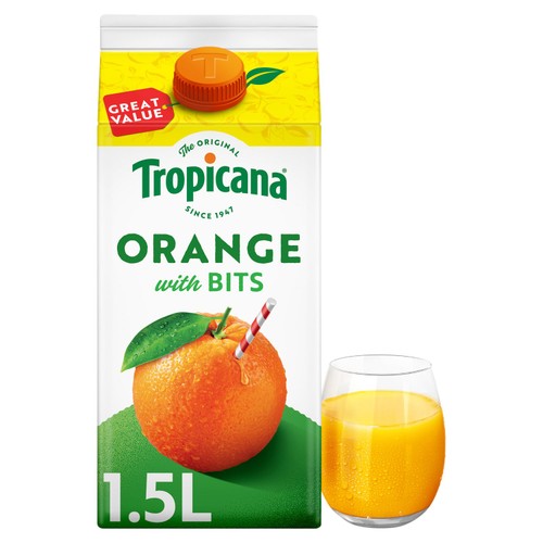 Tropicana Original Orange With Juicy Bits Fruit Juice 1.5L