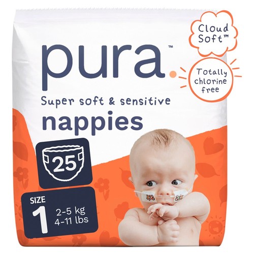 Pura Soft Baby Nappies Size 1 (25 pack)