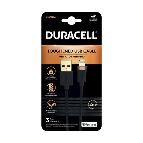 Duracell 2M USB-A To Lightning Braided Cable USB7022A