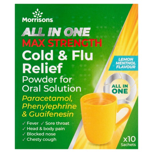 Morrisons Max Strength Cold & Flu Relief Sachets