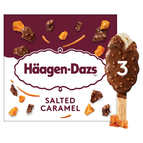 Haagen Dazs 3 Chunky Salted Caramel Ice Cream Sticks