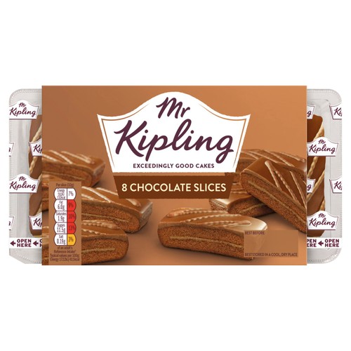 Mr Kipling Chocolate Slices Cakes Multipack Snack 8pk