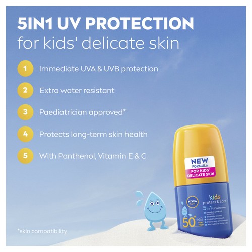 NIVEA SUN Kids Protect & Care Sun Cream Roll-On SPF50+ 