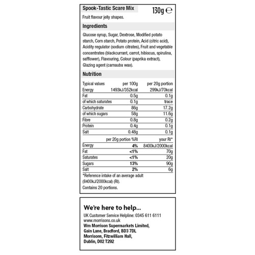 Morrisons Scare Mix Sweets 130g