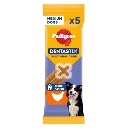 Pedigree Dentastix Daily Adult Medium Dog Treats 5 x Dental Sticks