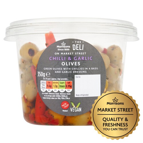 Market Street Deli Chilli & Garlic Olives Pot 