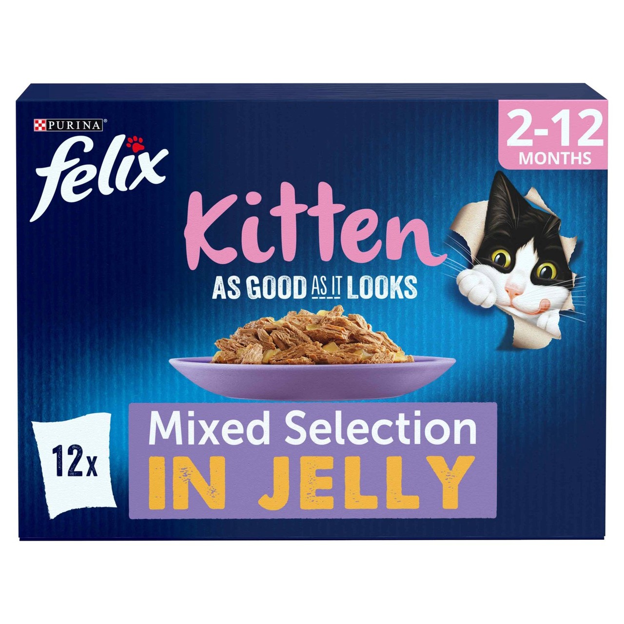 FELIX As Good As it Looks Kitten Mixed in Jelly Wet Cat Food 12x85g