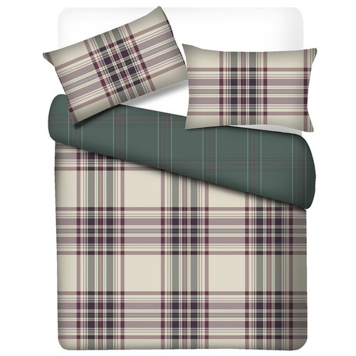 Home Style Nostalgia Check Duvet Cover Set Double