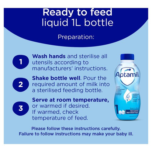 Aptamil 1 First Infant Baby Milk Formula Liquid Ready to Feed from Birth