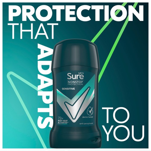 Sure Men Antiperspirant Deodorant Stick Nonstop Sensitive 50ml
