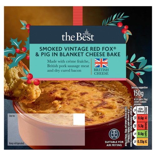 Morrisons The Best Smoked Vintage Red Fox & Pig in Blanket Cheese Bake 150g