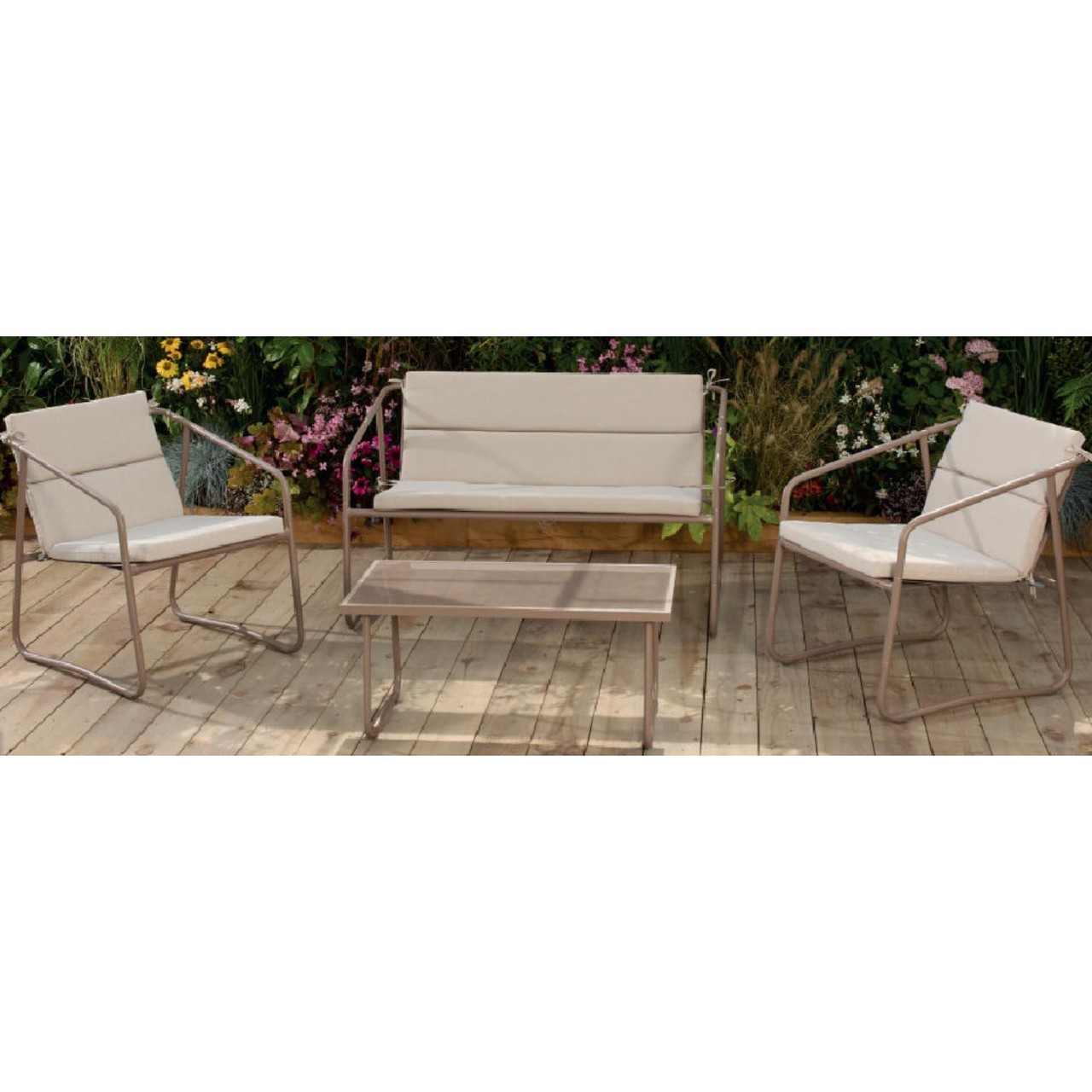 Nutmeg Cappucino Sofa Set With Cushions