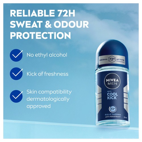 NIVEA MEN Cool Kick 72h Anti-Perspirant Deodorant Roll-On