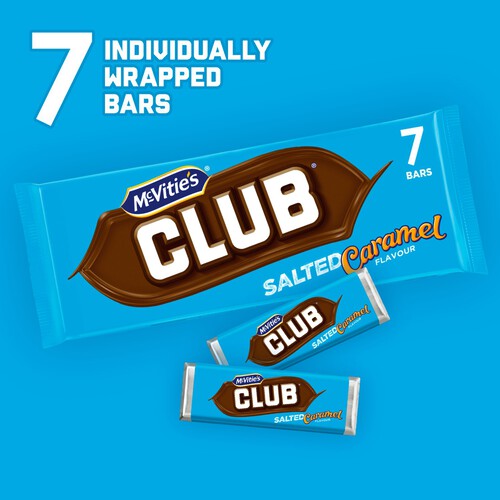 McVitie's Club Salted Caramel Flavour Chocolate Biscuit Bars Multipack 