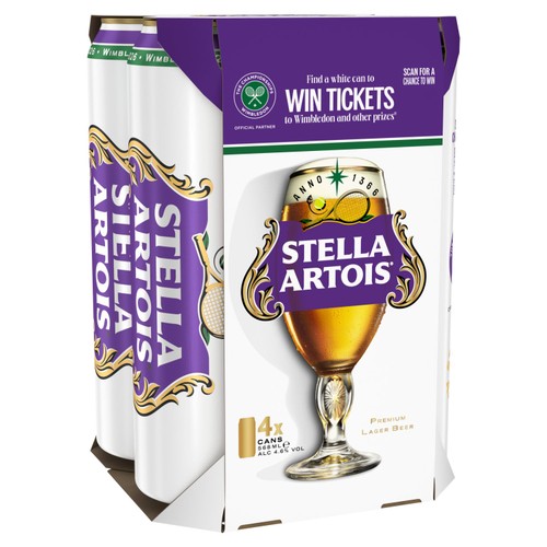 Stella Artois Premium Lager Beer Cans 4x568