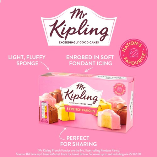 Mr Kipling French Fancies Cakes Multipack Snack 8pk