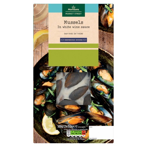 Morrisons Market Street Cooked Mussels In White Wine Sauce 500g