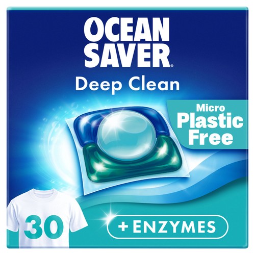 Oceansaver Plastic Free Deep Clean Washing Capsules Wild Sea 30 Pack