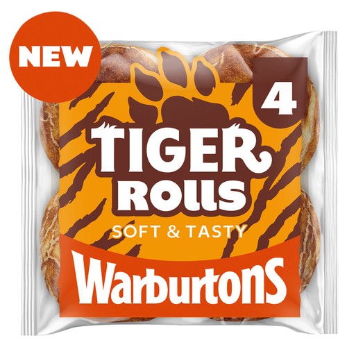 Warburtons Tiger Rolls 4 Pack