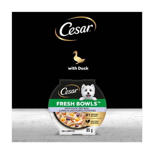 Cesar Fresh Bowls Wet Dog Food With Duck In Gravy 85g