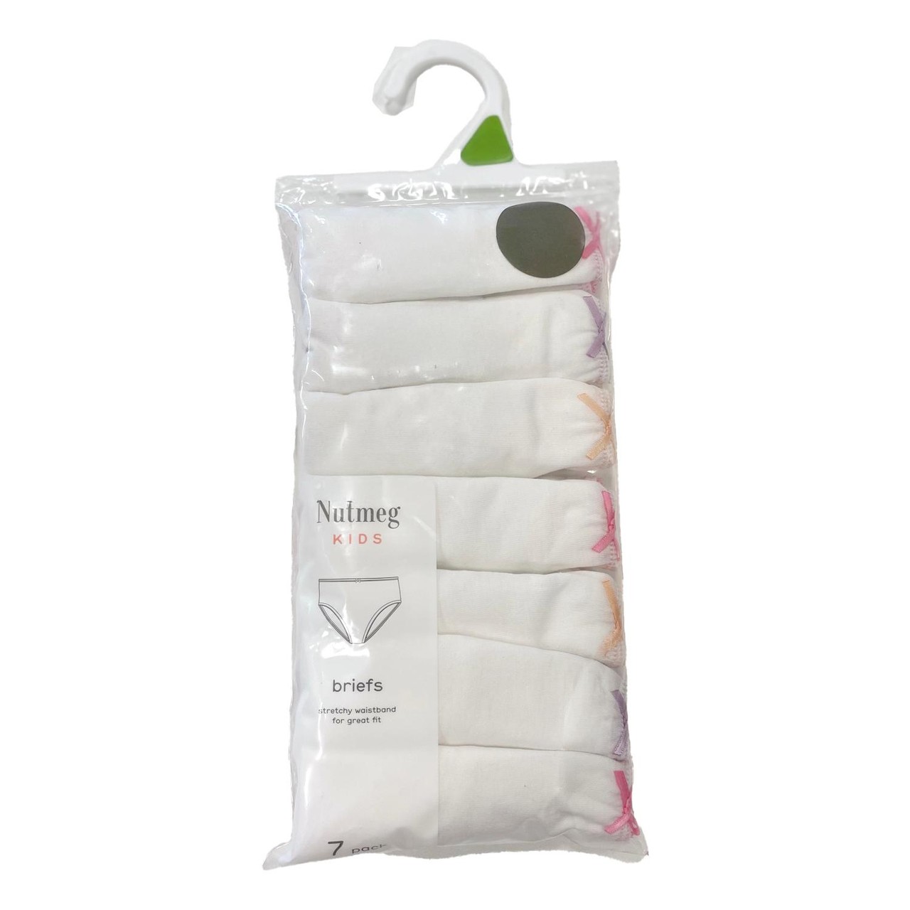 Nutmeg Girls White Briefs 1-1.5 Years 7 Pack