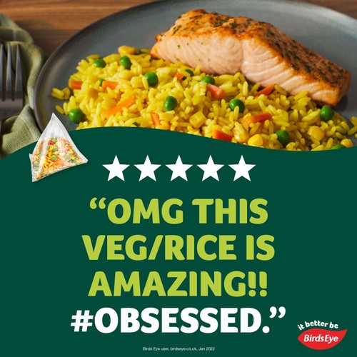 Birds Eye Steamfresh 2 Golden Vegetable Rice Steam Bags 380g