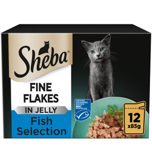 Fine Flakes Adult Wet Cat Food Poultry Selection in Jelly 12 x 85g Pouch
