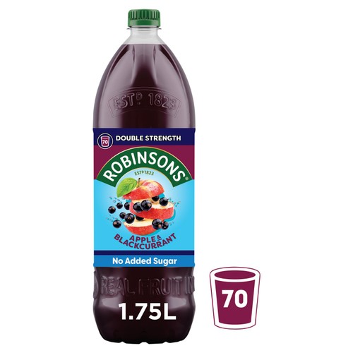 Robinsons Double Strength Apple & Blackcurrant No Added Sugar Squash 1.75L