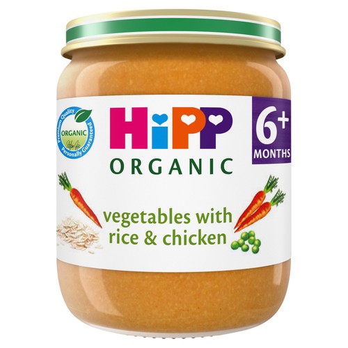 HiPP Organic Vegetables with Rice And Chicken Baby Food Jar 6+ Months 125g