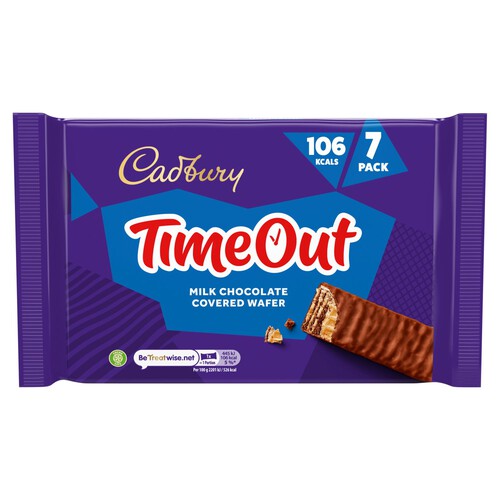 Cadbury Timeout Chocolate Wafer Biscuit Bar Multipack 7 Pack