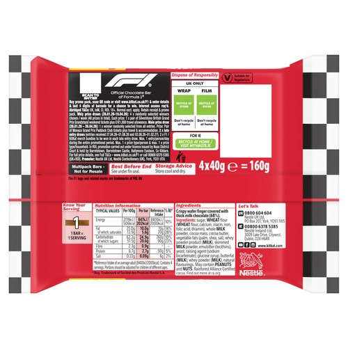 Kit Kat Chunky Milk Chocolate Bar Multipack 4 Pack