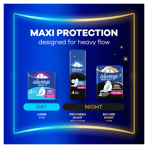 Always Maxi Long (Size2) Sanitary Towels Wings 12 pads