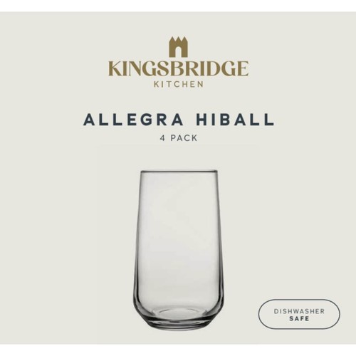 Kingsbridge Kitchen Allegra Hiball Glass 4 Pack