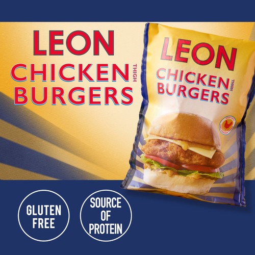 Leon Chicken Thigh Burgers 460g