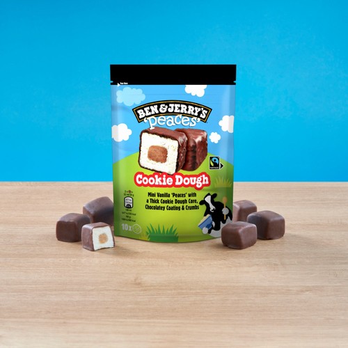 Ben & Jerry's Cookie Dough Peaces Ice Cream Frozen Snack 10 pieces